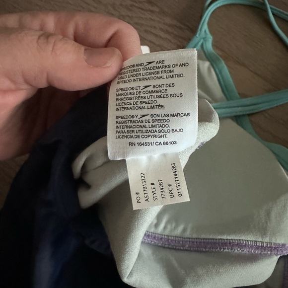 Speedo One Piece Adjustable Crossback Swimsuit in Porcelain - Picture 8 of 12